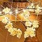 6ft Lighted White Cherry Blossom Garland with 96 LED Fairy Lights – Battery Operated Artificial Flower Vine with Timer for Mantle, Table Centerpiece, Wedding, Valentines, Party & Home Decor (White Cherry Blossoms)
